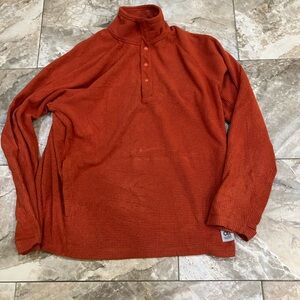 Outdoor Research Men’s Trail Mix Snap Pullover Large Waffle Fleece Orange